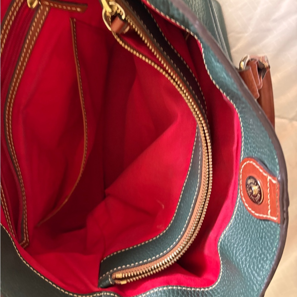 Dooney & Bourke Hunter Green All Weather Leather large satchel - Picture 5 of 10